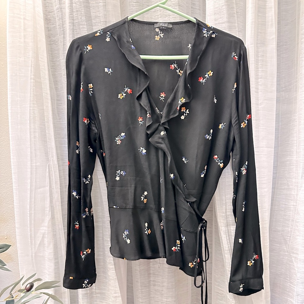 Rails Simone Floral Wrap Blouse Size Large - image 2